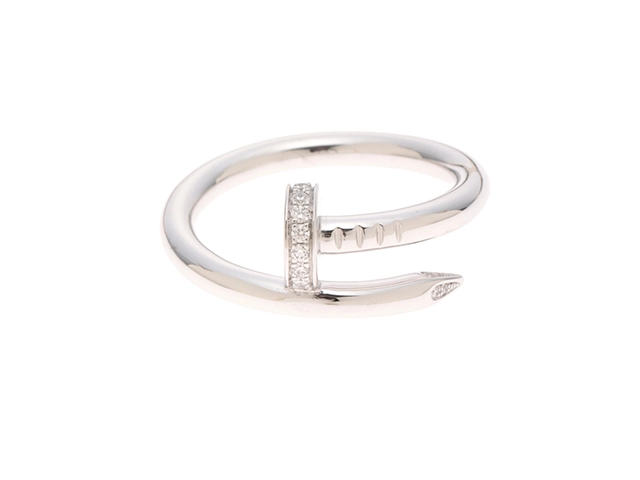 Cartier カルティエ ジュストアンクル リング クラシックモデル B4092759 59号 K18ホワイトゴールド ダイヤモンド計0.13ct 2019年正規品【472】SJ