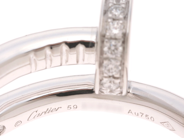 Cartier カルティエ ジュストアンクル リング クラシックモデル B4092759 59号 K18ホワイトゴールド ダイヤモンド計0.13ct 2019年正規品【472】SJ
