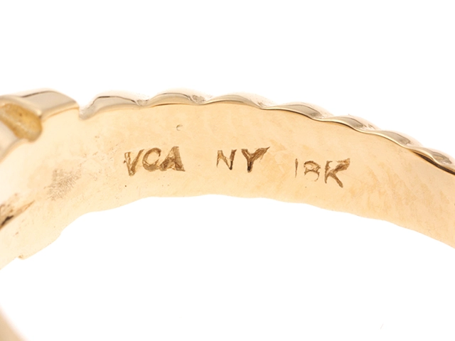 Van Cleef & Arpels ヴァン クリーフ&アーペル ヴィンテージアルハンブラ リング 初期型 10号 K18イエローゴールド/オニキス/ダイヤモンド 5.1g 【472】SJ