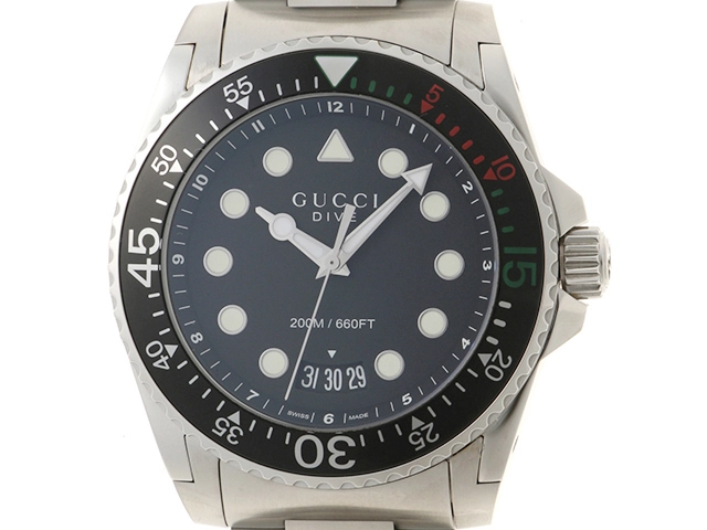 GUCCI グッチ 腕時計 ダイブ YA136208A ブラック メンズ SS