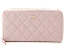 CHANEL　シャネル　マトラッセロングジップウォレット　キャビアスキン　ピンク/GP　長財布 【431】