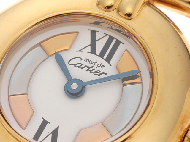 Cartier 磨き済 マストコリゼ ヴェルメイユ クォーツ アイボリー文字盤 Cartier 磨き済 マストコリゼ ヴェルメイユ クォーツ アイボリー