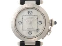 CARTIER カルティエ パシャC 2004年クリスマス限定 ホワイトシェル ステンレス/革 W3107199 メンズ 自動巻き 2143200633895 【432】