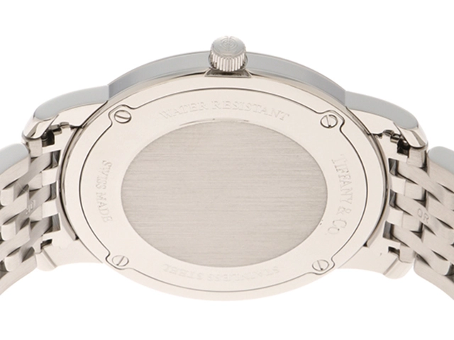 TIFFANY&CO　ティファニー　マーク　Z0046.17.10A91A00A　SS　ホワイトシェル文字盤　男性用クオーツ時計【473】