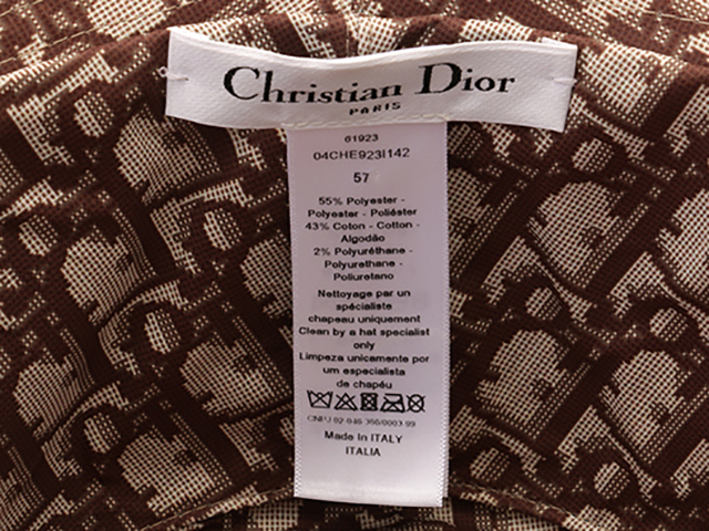 Dior Bucket Hat, Check/Oblique, Polyester/Cotton, 04CHE923I142  