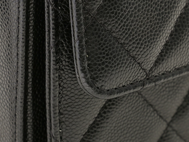 CHANEL シャネル 2WAY マトラッセ スモール トップハンドル フラップバッグ ブラック キャビアスキン【473】