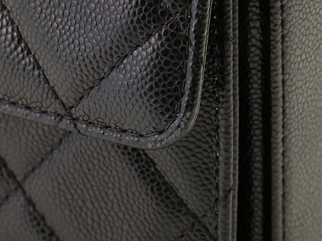 CHANEL シャネル 2WAY マトラッセ スモール トップハンドル フラップバッグ ブラック キャビアスキン【473】