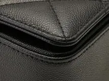 CHANEL シャネル 2WAY マトラッセ スモール トップハンドル フラップバッグ ブラック キャビアスキン【473】