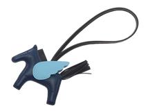 HERMES　エルメス　ロデオペガサスチャーム　ＰＭ　ブルータイ／ブルーニュイ／セレスト　W刻印(2024年)　【471】