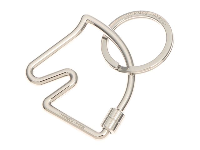 HERMES エルメス シュヴァルキーホルダー シルバー色金具【472】YI の
