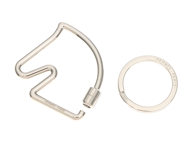 HERMES　エルメス　シュヴァルキーホルダー　シルバー色金具【472】YI
