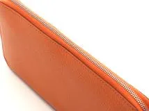 刻印□Q　HERMES　エルメス　長財布　アザップロング　クラシック　オレンジ/SV　1417544　2143200640251【437】
