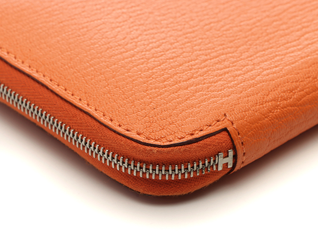 刻印□Q HERMES エルメス 長財布 アザップロング クラシック オレンジ