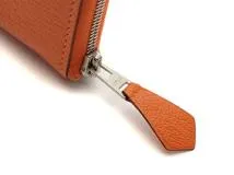 刻印□Q　HERMES　エルメス　長財布　アザップロング　クラシック　オレンジ/SV　1417544　2143200640251【437】