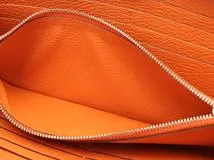 刻印□Q　HERMES　エルメス　長財布　アザップロング　クラシック　オレンジ/SV　1417544　2143200640251【437】