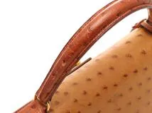 HERMES　エルメス　ショルダーバッグ　ケリー32　コニャック・チェスナック・GP金具　オーストリッチ　○Y刻印・1995年頃製造【472】HA
