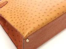 HERMES　エルメス　ショルダーバッグ　ケリー32　コニャック・チェスナック・GP金具　オーストリッチ　○Y刻印・1995年頃製造【472】HA