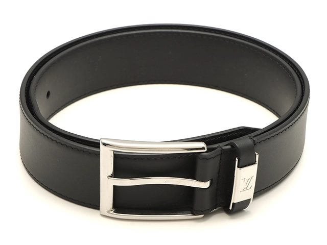 Louis Vuitton ブラックレザーベルト M6065 90/36 LOUIS VUITTON レザー ベルト 黒 LOUIS VUITTON ブラックレザーベルト