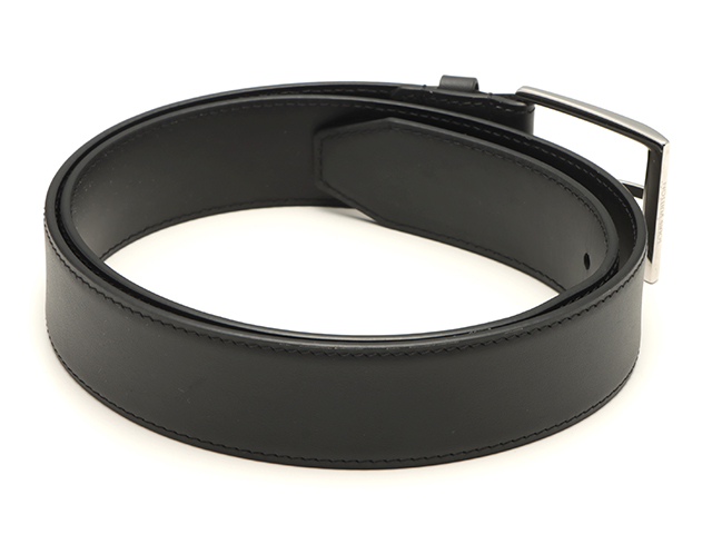 Louis Vuitton ブラックレザーベルト LOUIS VUITTON ルイヴィトン ベルト LV シティ レザー