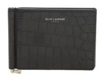 SAINT LAURENT サンローラン ビルクリップウォレット クロコ型押し SAINTLAURENT サンローラン ビルクリップウォレット ブラック クロコ型