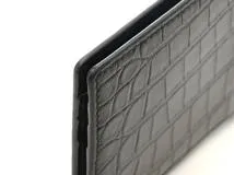 SAINTLAURENT　サンローラン　ビルクリップウォレット ブラック クロコ型押し　【472】YN