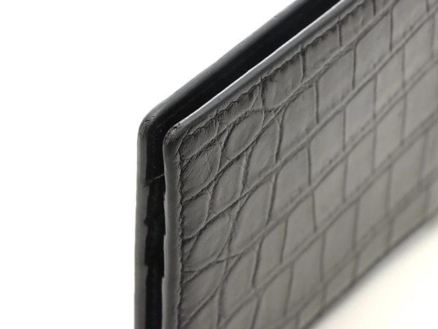 SAINTLAURENT　サンローラン　ビルクリップウォレット ブラック クロコ型押し　【472】YN