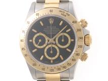 N番1992年正規品 ROLEX ロレックス 腕時計 コスモス デイトナ 16523 逆6ブラック文字盤 K18イエローゴールド/オイスタースチール 自動巻き【472】SJ