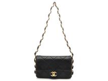 CHANEL　シャネル　ミニマトラッセ２０　チェーンショルダー　ブラック/ＧＰ　カーフスキン【472】RKT