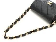 CHANEL　シャネル　ミニマトラッセ２０　チェーンショルダー　ブラック/ＧＰ　カーフスキン【472】RKT