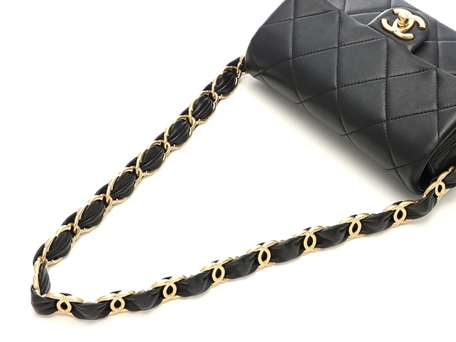 CHANEL　シャネル　ミニマトラッセ２０　チェーンショルダー　ブラック/ＧＰ　カーフスキン【472】RKT