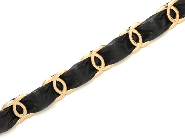 CHANEL　シャネル　ミニマトラッセ２０　チェーンショルダー　ブラック/ＧＰ　カーフスキン【472】RKT