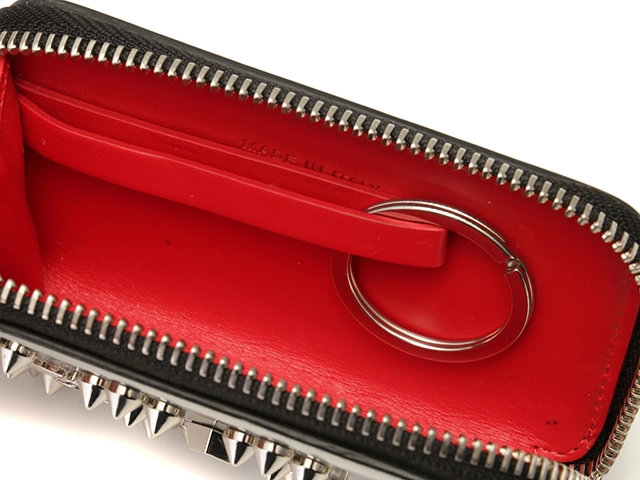 Christian Louboutin クリスチャンルブタン パネトーネコイン＆キーケース シルバー/レッド パテントレザー 【472】YY