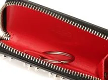 Christian Louboutin クリスチャンルブタン パネトーネコイン＆キーケース シルバー/レッド パテントレザー 【472】YY