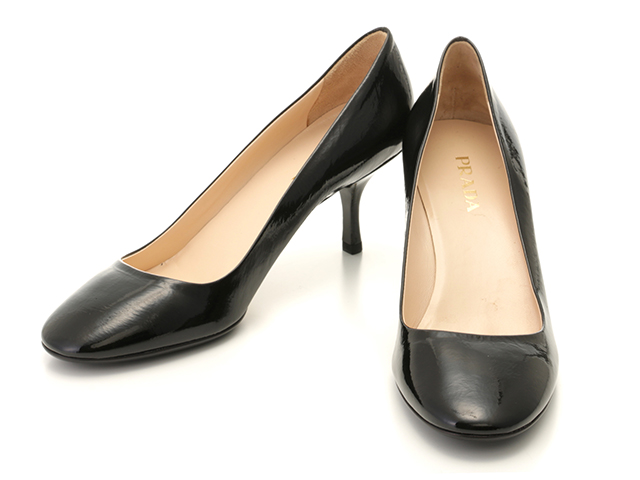 PRADA プラダ パンプス レディース38 ブラック パテント 2143200648646