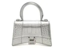 BALENCIAGA バレンシアガ クロコ型押し アワーグラス 2wayバッグ XS