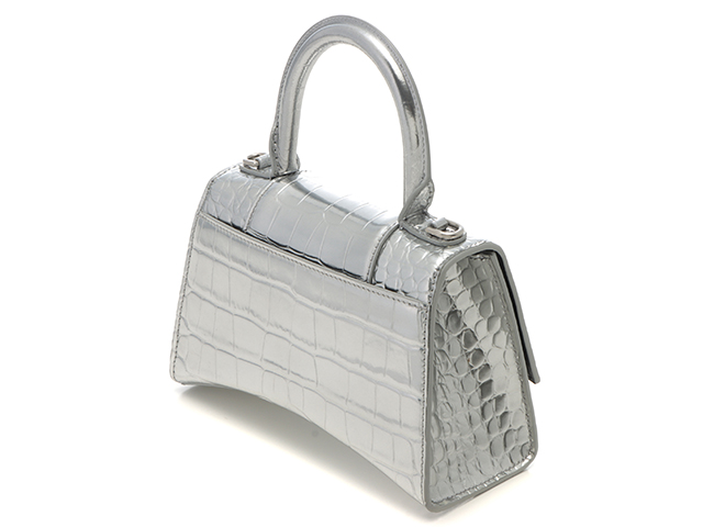 BALENCIAGA バレンシアガ クロコ型押し アワーグラス 2wayバッグ XS