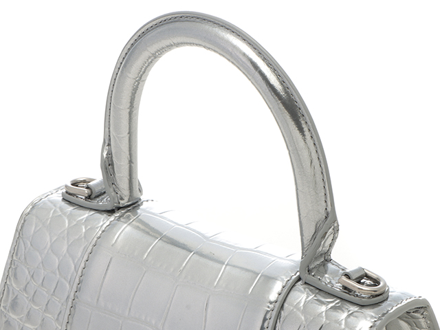 BALENCIAGA バレンシアガ クロコ型押し アワーグラス 2wayバッグ XS