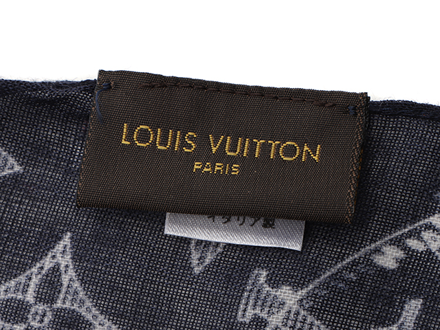 ルイヴィトン LOUIS VUITTON エトール・チャップマン MP2054 モノグラムサバンナ 大判 ストール カシミヤ ホワイト