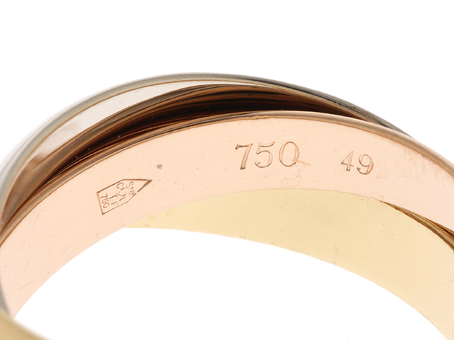 Cartier カルティエ 指輪 トリニティリング ３カラー イエローゴールド ピンクゴールド ホワイトゴールド 約９号 【437】  の購入なら「質」の大黒屋（公式）