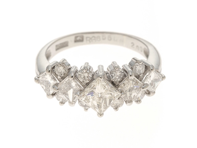 Seiko Jewelry セイコージュエリー Pt900プラチナ リング・指輪 ダイヤモンド0.71ct 11.5号 5.6g レディース【美品】約25mm下部厚み