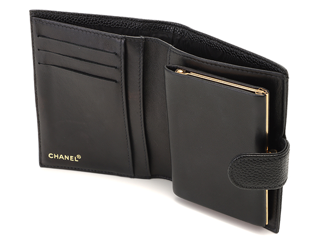 CHANEL シャネル ココマーク がま口二つ折り財布 A13497