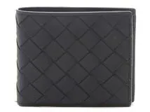 BOTTEGA VENETA ボッテガ・ヴェネタ　イントレチャート　コインパースツキフタツオリウォレット　ネイビー　カーフ　2143300174939　【437】