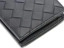 BOTTEGA VENETA ボッテガ・ヴェネタ　イントレチャート　コインパースツキフタツオリウォレット　ネイビー　カーフ　2143300174939　【437】