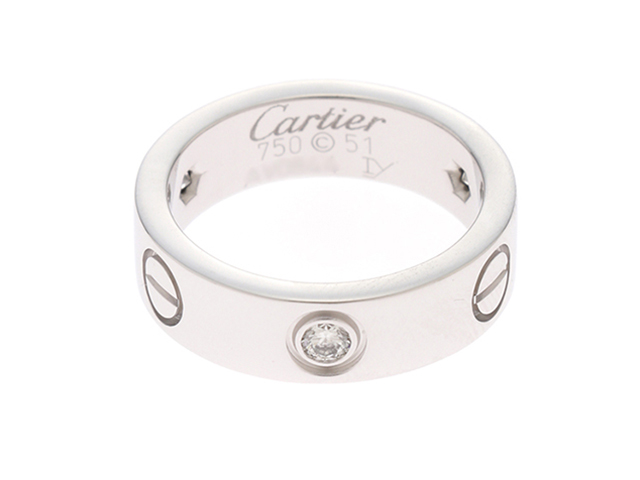 Cartier カルティエ ラブリング 指輪 ハーフダイヤモンド K18WG ...