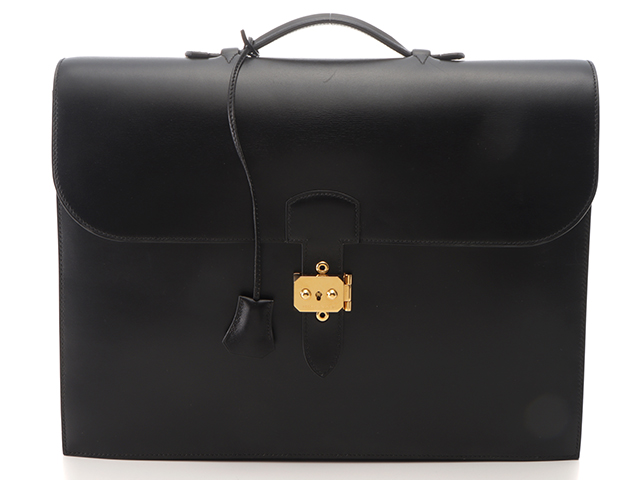 HERMES エルメス サックアデペッシュ38 マチ2 ブラック×GP【431