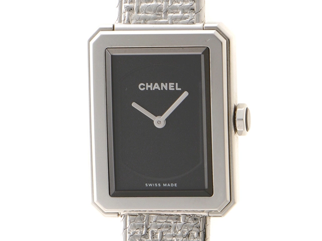 【電池交換済み】CHANEL　シャネル　ボーイフレンド　H4876　クオーツ　SS　ブラック　レディース　腕時計松前R56店