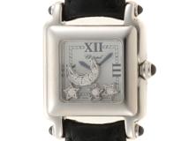 Chopard ショパール ハッピースポーツ スクエア 27/8892-23 SS ステンレス/革ベルト 時計 クォーツ【472】HU