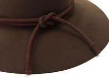 HERMES　エルメス　帽子　ハット　レディース 57　ブラウン　毛　やぎ革　（2143300183016）　【432】