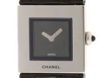 CHANEL シャネル 腕時計 マトラッセ H0009 レディース クォーツ ステンレス／レザー ブラック文字盤【472】SJ