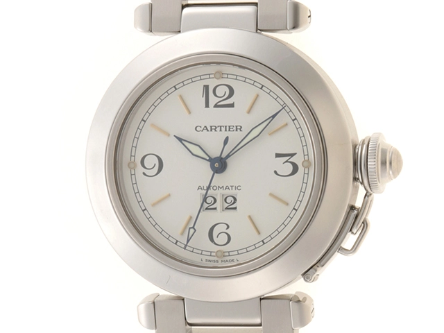 Cartier カルティエ 時計 パシャC ビッグデイト W31044M7 SS ステンレススチール 男女兼用 自動巻き OH/外装仕上げ済み （2143300188554）【200】T
